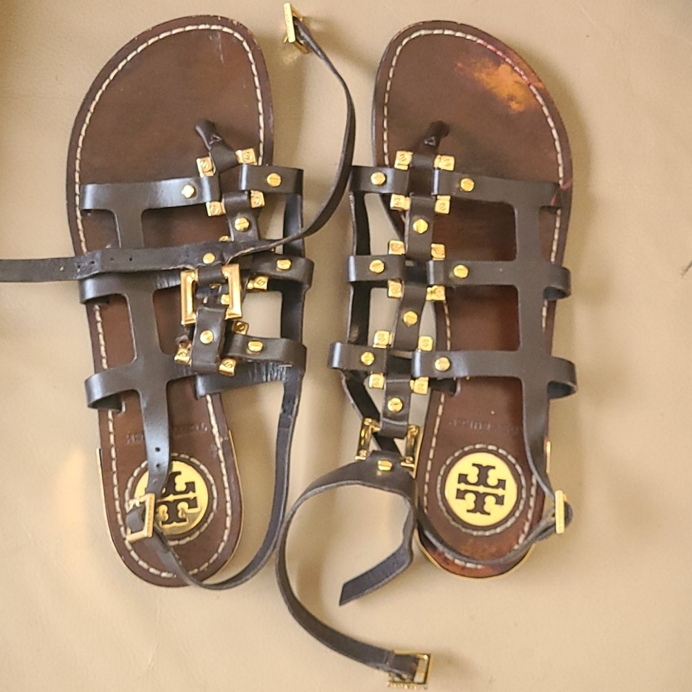 Tory Burch Women's Brown Leather Gladiator Sandal